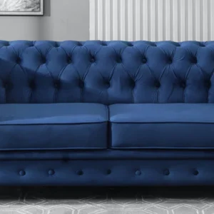 Cheshire Velvet 3 Seater Sofa In Royal Blue Color