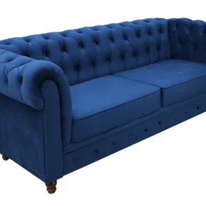 Cheshire Velvet 3 Seater Sofa In Royal Blue Color